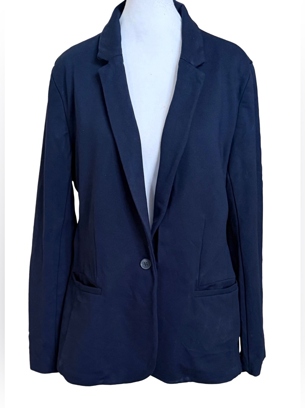 Old Navy Women's Navy Blazer Single-Breasted One-Button Notch Lined Large